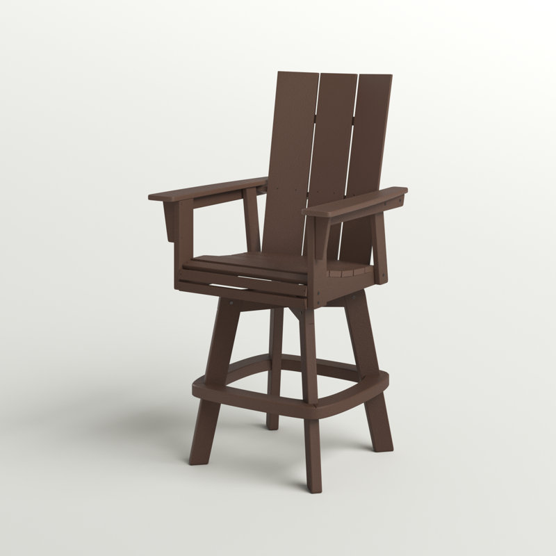 POLYWOOD® Modern Curveback Adirondack Swivel Bar Chair & Reviews | Wayfair